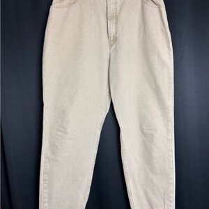 Cream High-Waisted Pants